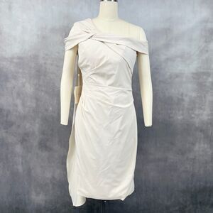 Lan Ting Bride Dress Womens 10 Cream Bridesmaid Wedding Party Minimalist Elegant